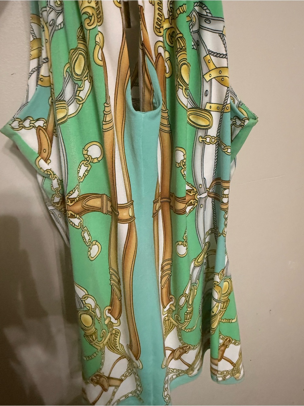 Cach’e Turquoise & Gold Printed Halter Top - Picture 5 of 8